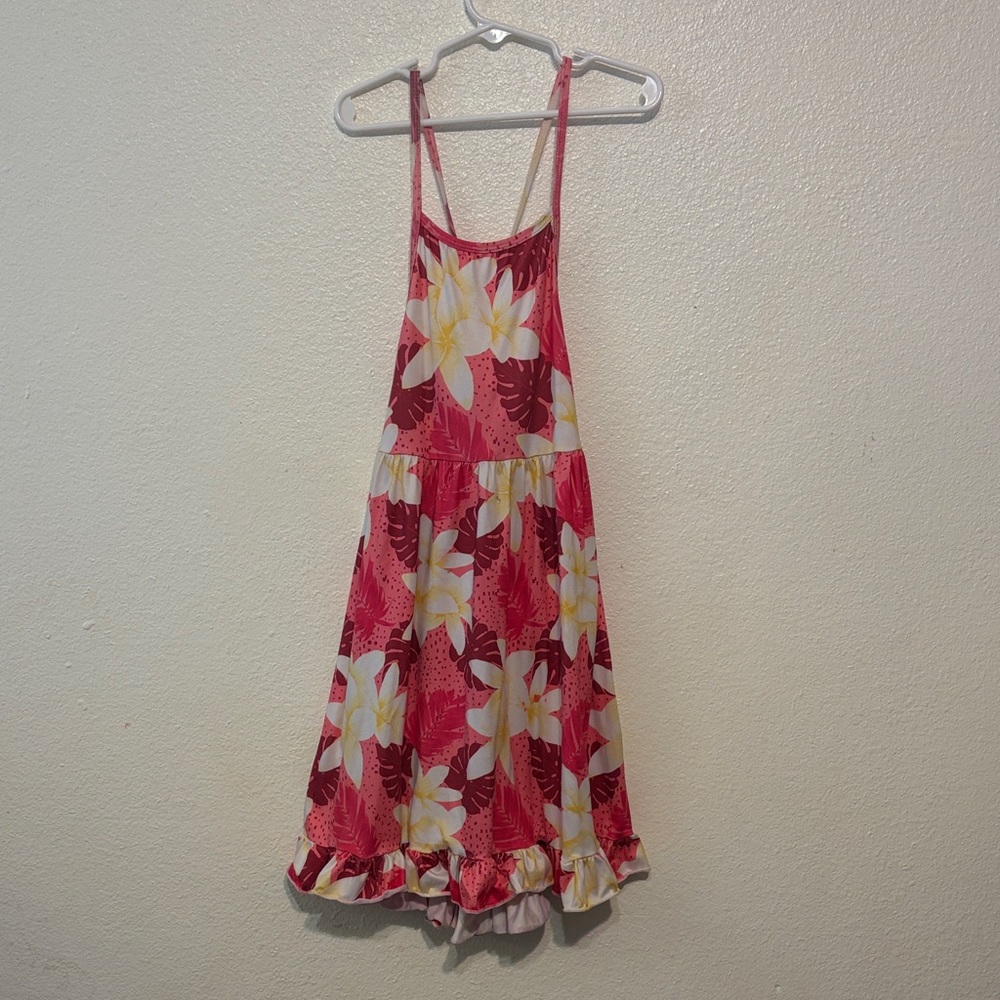 Floral‎ Pink and White Kids Dress